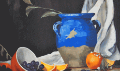 Blue pot with Oranges